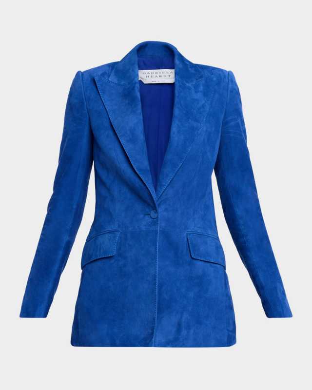Leiva Single-Breasted Suede Blazer